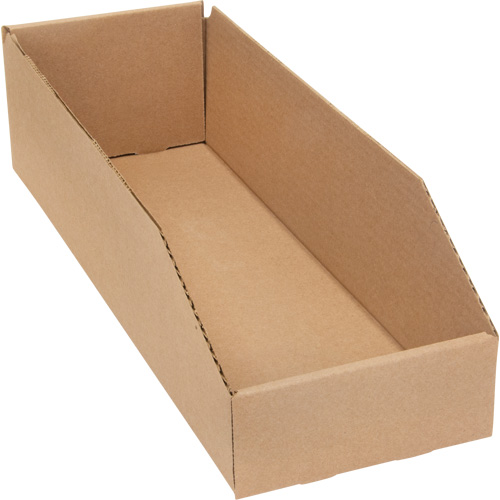 Boîtes profondes en carton ondul&eacute;, 5-3/4" la x 17-1/4" p x 4-1/2" h, Beige MAS Chibougamau
