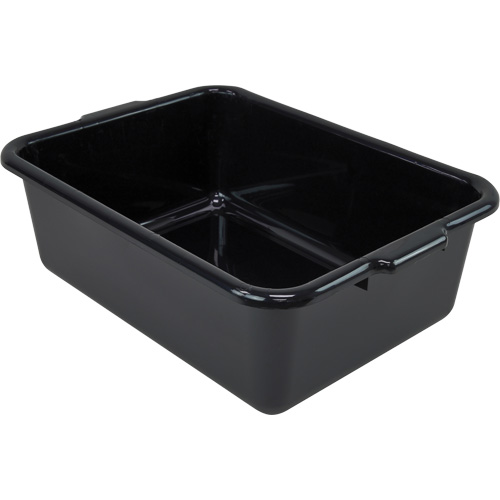 All-Purpose Flat-Bottom Storage Tub, 7" H x 15" D x 21" L, Plastic, Black MAS Chibougamau