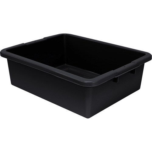 All-Purpose Ribbed-Bottom Storage Tub, 7" H x 17" D x 22" L, Plastic, Black MAS Chibougamau