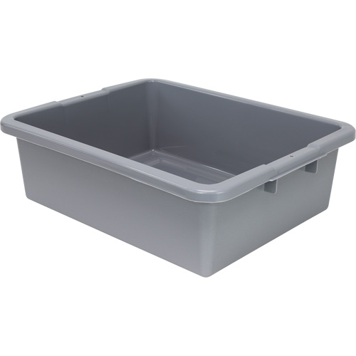 All-Purpose Ribbed-Bottom Storage Tub, 7" H x 17" D x 22" L, Plastic, Grey MAS Chibougamau
