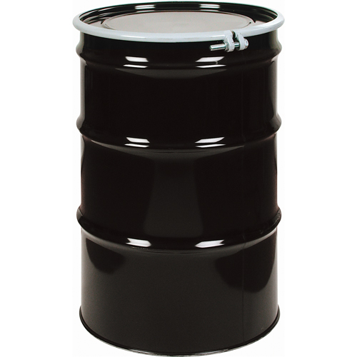 Steel Drums, 55 US gal (45 imp. gal.), Lined, Black, Open Top, 1A2/Y275/S, 18 - 20 Gauge MAS Chibougamau