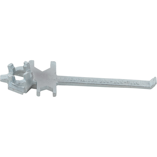 Cl&eacute; pour bouchon-&eacute;crou sp&eacute;cialis&eacute;e &agrave; un seul c&ocirc;t&eacute;, Ouverture de 1-1/2", Poign&eacute;e 7-1/2", Acier moul&eacute; au zinc MAS Chibougamau