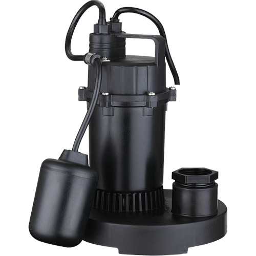 Thermoplastic Submersible Sump Pump, 2560 GPH, 115 V, 4.6 A, 1/3 HP MAS Chibougamau