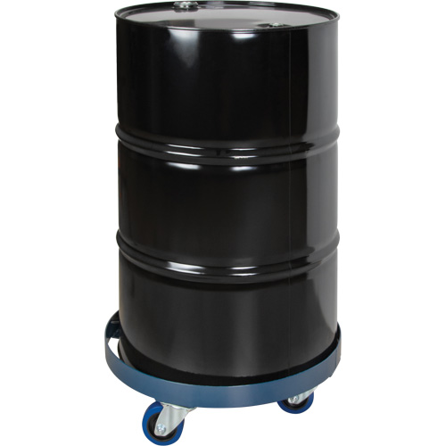 Drum Dolly, Steel, 1400 lbs. Capacity, 24" Diameter, Blue Elastic Casters MAS Chibougamau