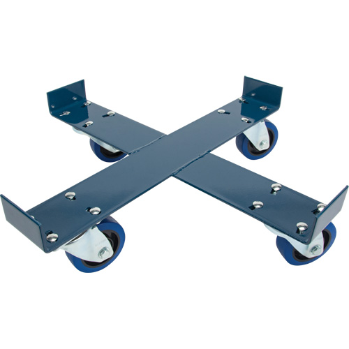 Chariot pour baril, Acier, Capacit&eacute;e 1400 lb, Diam&egrave;tre 24", Roue en &eacute;lastique bleu MAS Chibougamau