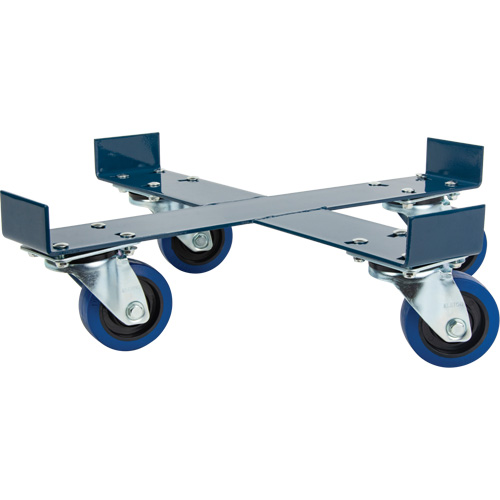 Chariot pour baril, Acier, Capacit&eacute;e 1400 lb, Diam&egrave;tre 24", Roue en &eacute;lastique bleu MAS Chibougamau