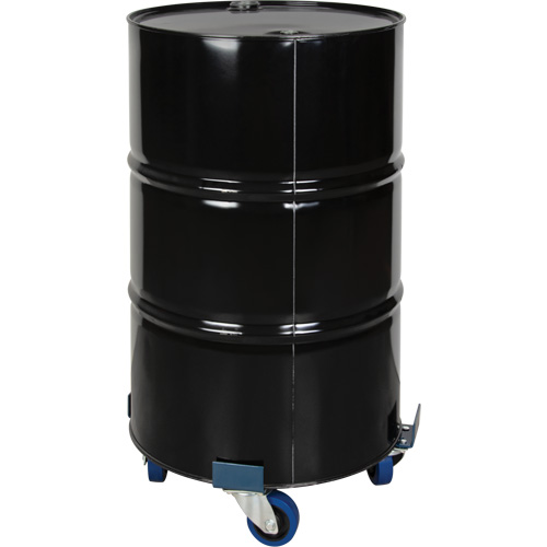 Chariot pour baril, Acier, Capacit&eacute;e 1400 lb, Diam&egrave;tre 24", Roue en &eacute;lastique bleu MAS Chibougamau