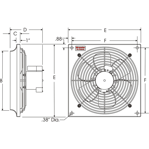 Ventilateurs muraux d'usage g&eacute;n&eacute;ral, Commercial, 2 vitesses, Diam&egrave;tre de 18" MAS Chibougamau
