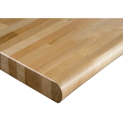 Laminated Hardwood Workbench Top, 96" W x 36" D, Bullnose Edge, 1-3/4" Thick MAS Chibougamau