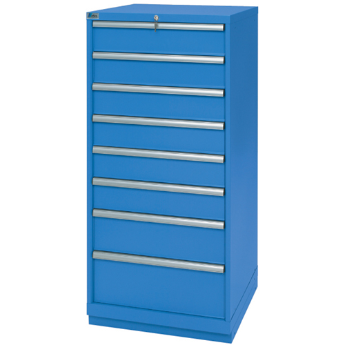 Drawer Cabinets, 8 Drawers, 28-1/4" W x 28-1/2" D x 59-1/2" H, Bright blue MAS Chibougamau