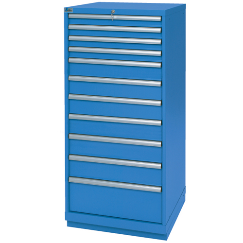 Armoires de rangement avec tiroirs, 11 tiroirs, 28-1/4" la x 28-1/2" p x 59-1/2" h, Bleu brillant MAS Chibougamau