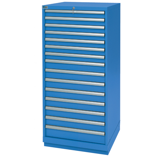 Armoires de rangement avec tiroirs, 15 tiroirs, 28-1/4" la x 28-1/2" p x 59-1/2" h, Bleu brillant MAS Chibougamau
