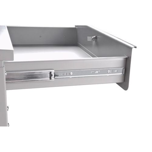 Cabinet Style Shop Desk, 34-1/2" W x 30" D x 53" H, Grey MAS Chibougamau