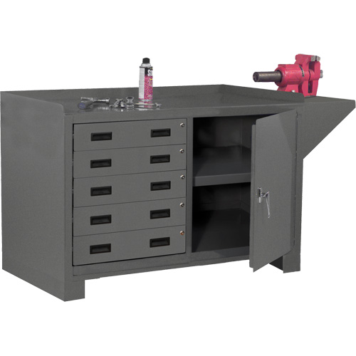 Stationary Workstation, Steel Surface, 60-1/8" W x 24-1/4" D x 36-1/4" H MAS Chibougamau