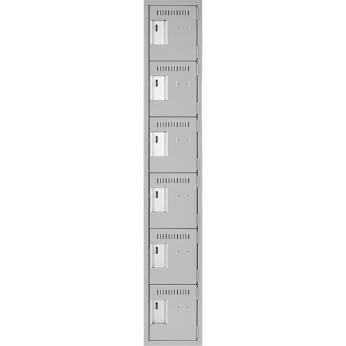 Petits casiers Clean Line, 6 niveaux, 12" x 18" x 72", Acier, Gris, Rivet (assembl&eacute;) MAS Chibougamau