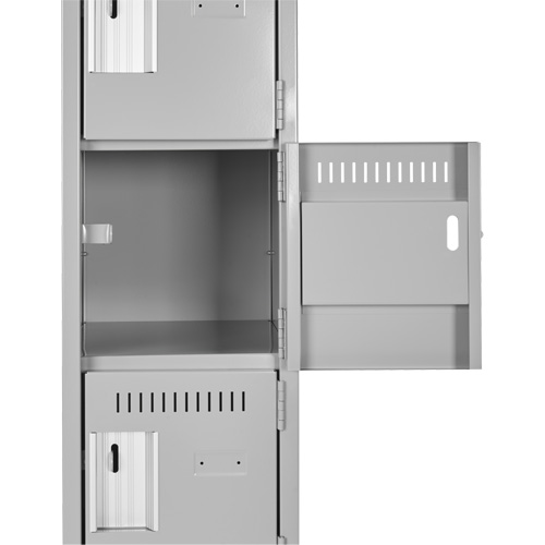 Clean Line Lockerette , 6 -tier, Bank of 4, 48" x 18" x 82", Steel, Beige, Rivet (Assembled) MAS Chibougamau