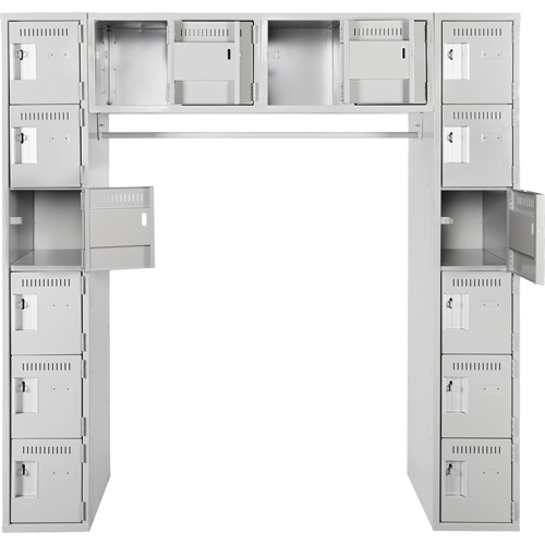 Assembled Archettes Clean Line Economy Lockers, 16 -tier, Bank of 3, 18" x 72" x 12", Steel MAS Chibougamau