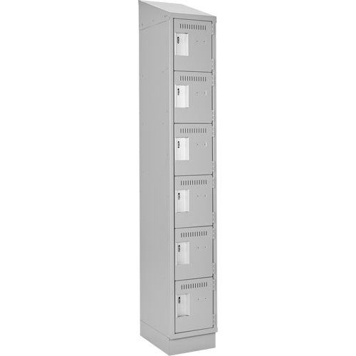 Petits casiers Clean Line, 6 niveaux, 12" x 18" x 82", Acier, Gris, Rivet (assembl&eacute;) MAS Chibougamau