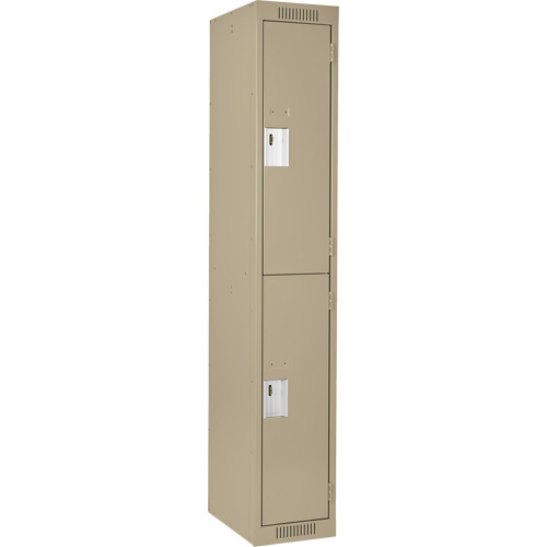 Clean Line Lockers, 2 -tier, 12" x 18" x 72", Steel, Beige, Rivet (Assembled) MAS Chibougamau