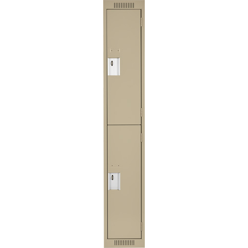 Clean Line Lockers, 2 -tier, 12" x 18" x 72", Steel, Beige, Rivet (Assembled) MAS Chibougamau