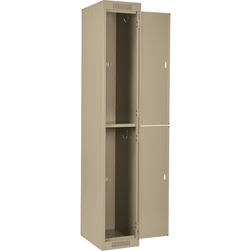 Clean Line Lockers, 2 -tier, Bank of 4, 48" x 18" x 72", Steel, Beige, Rivet (Assembled) MAS Chibougamau