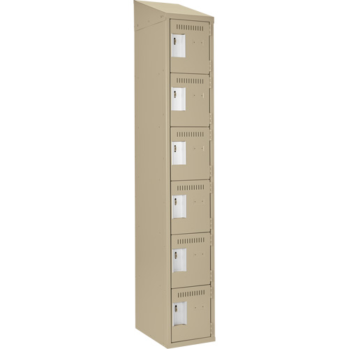 Clean Line Lockerette, 6 -tier, 12" x 18" x 78", Steel, Beige, Rivet (Assembled) MAS Chibougamau