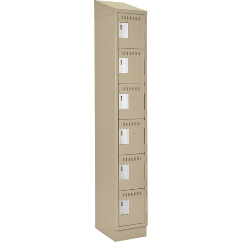 Clean Line Lockerette , 6 -tier, 12" x 18" x 82", Steel, Beige, Rivet (Assembled) MAS Chibougamau