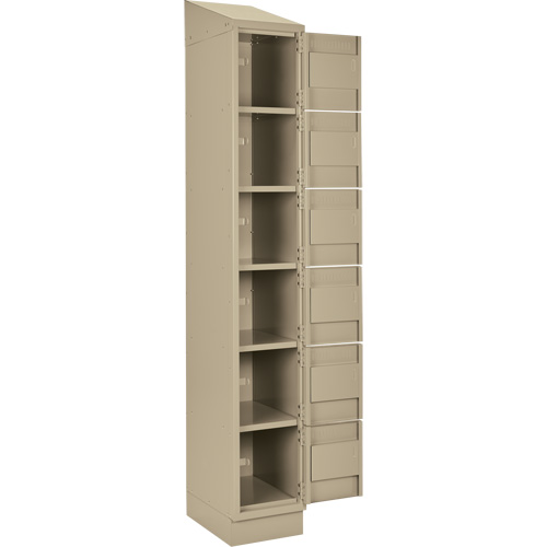Clean Line Lockerette , 6 -tier, Bank of 4, 48" x 18" x 82", Steel, Beige, Rivet (Assembled) MAS Chibougamau