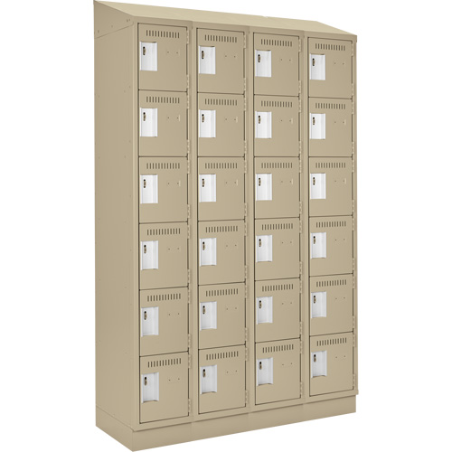 Clean Line Lockerette , 6 -tier, Bank of 4, 48" x 18" x 82", Steel, Beige, Rivet (Assembled) MAS Chibougamau