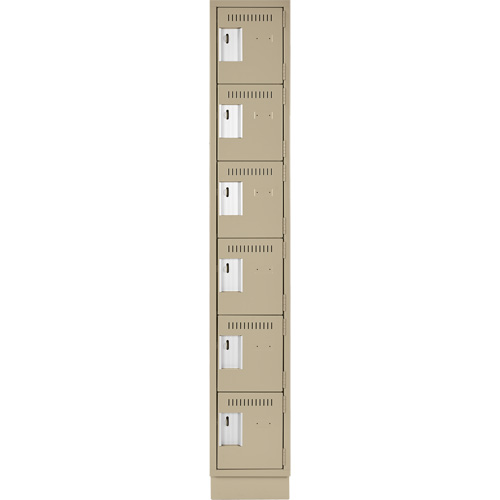Clean Line Lockerette, 6 -tier, 12" x 18" x 76", Steel, Beige, Rivet (Assembled) MAS Chibougamau
