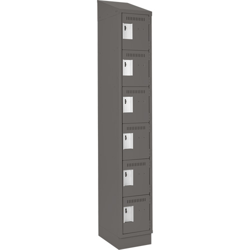 Clean Line Lockerette, 6 -tier, 12" x 18" x 82", Steel, Charcoal, Rivet (Assembled) MAS Chibougamau