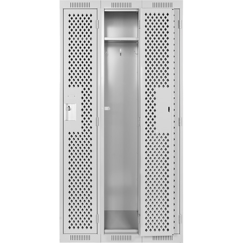 Casiers Clean Line, Bloc de 3, 36" x 15" x 72", Acier, Gris, Rivet (assembl&eacute;), Perfor&eacute; MAS Chibougamau
