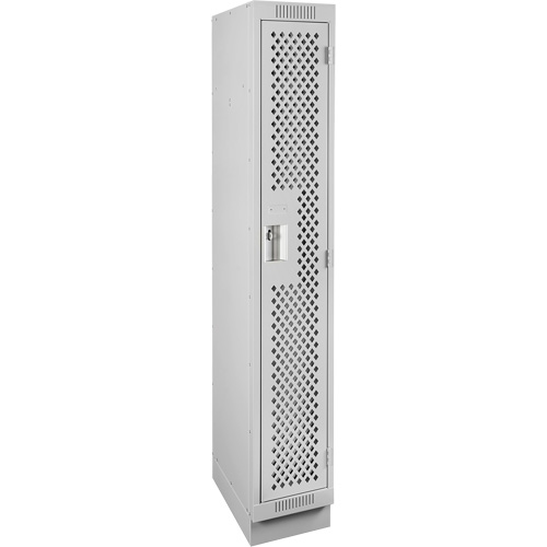 Clean Line Lockers, 12" x 15" x 76", Steel, Grey, Rivet (Assembled), Perforated MAS Chibougamau