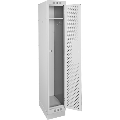 Clean Line Lockers, 12" x 15" x 76", Steel, Grey, Rivet (Assembled), Perforated MAS Chibougamau
