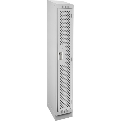Clean Line Lockers, 12" x 18" x 82", Steel, Grey, Rivet (Assembled), Perforated MAS Chibougamau