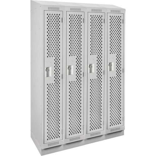 Casiers Clean Line, Bloc de 4, 48" x 18" x 82", Acier, Gris, Rivet (assembl&eacute;), Perfor&eacute; MAS Chibougamau