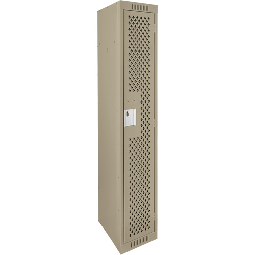 Clean Line Lockers, 12" x 15" x 72", Steel, Beige, Rivet (Assembled), Perforated MAS Chibougamau