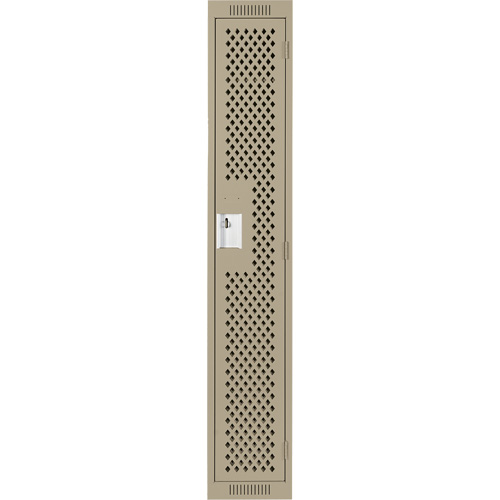 Clean Line Lockers, 12" x 15" x 72", Steel, Beige, Rivet (Assembled), Perforated MAS Chibougamau