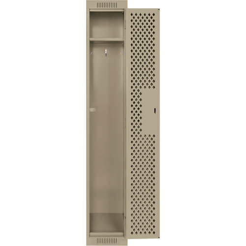Clean Line Lockers, 12" x 15" x 72", Steel, Beige, Rivet (Assembled), Perforated MAS Chibougamau
