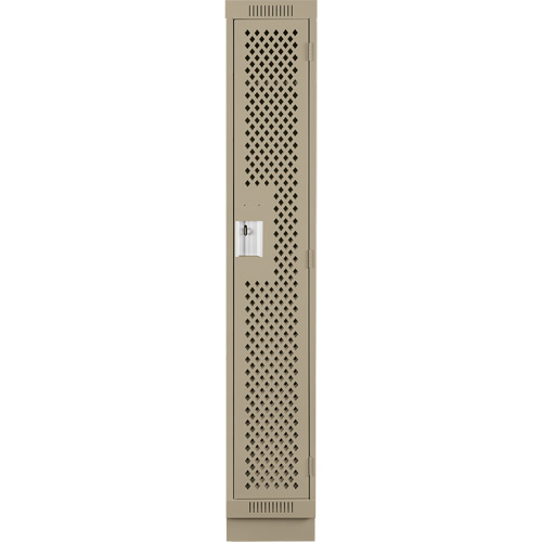 Clean Line Lockers, 12" x 18" x 76", Steel, Beige, Rivet (Assembled), Perforated MAS Chibougamau