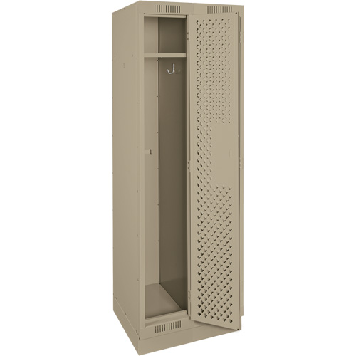 Clean Line Lockers, Bank of 2, 24" x 15" x 76", Steel, Beige, Rivet (Assembled), Perforated MAS Chibougamau