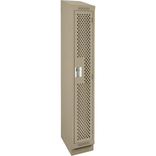 Clean Line Lockers, 12" x 18" x 82", Steel, Beige, Rivet (Assembled), Perforated MAS Chibougamau