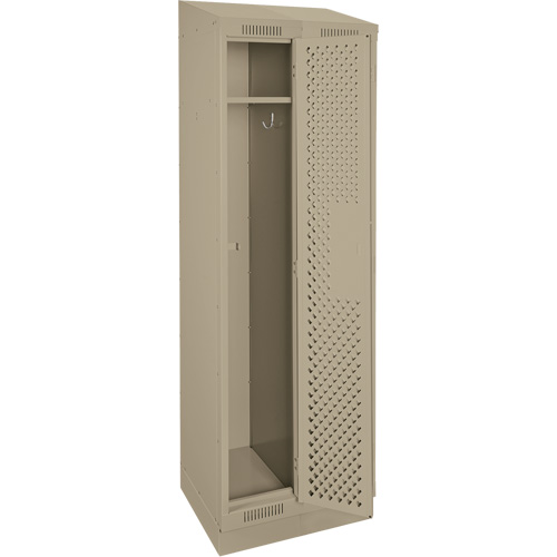 Clean Line Lockers, Bank of 2, 24" x 18" x 82", Steel, Beige, Rivet (Assembled), Perforated MAS Chibougamau