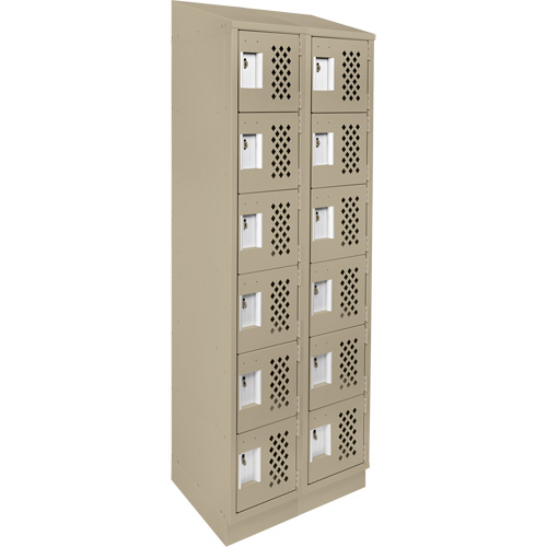 Petit casier perfor&eacute; Clean-Line, 6 niveaux, Bloc de 2, 15" x 72" x 12", Acier MAS Chibougamau
