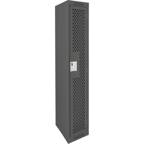 Clean Line Lockers, 12" x 15" x 72", Steel, Charcoal, Rivet (Assembled), Perforated MAS Chibougamau