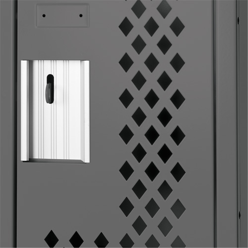 Clean Line Lockers, 2 -tier, Bank of 2, 24" x 15" x 82", Steel, Charcoal, Rivet (Assembled), Perforated MAS Chibougamau