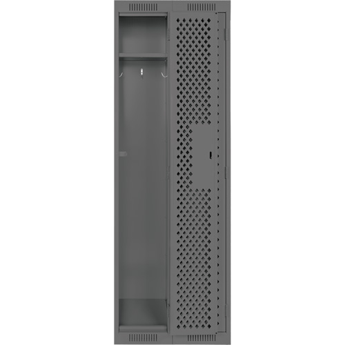Clean Line Lockers, Bank of 2, 24" x 15" x 72", Steel, Charcoal, Rivet (Assembled), Perforated MAS Chibougamau