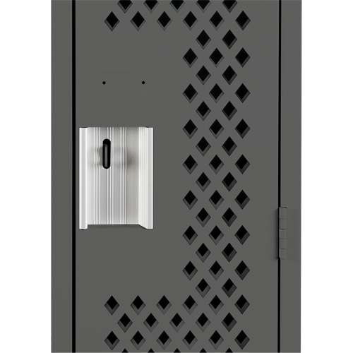 Clean Line Lockers, Bank of 4, 48" x 15" x 72", Steel, Charcoal, Rivet (Assembled), Perforated MAS Chibougamau