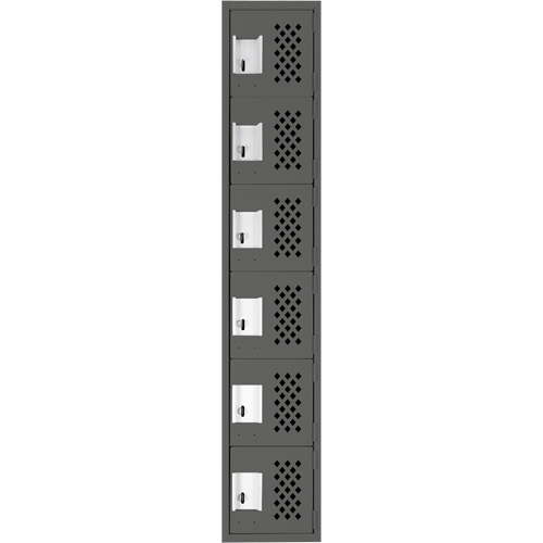Assembled Lockerettes Clean Line Perforated Economy Lockers, 6 -tier, 18" x 72" x 12", Steel MAS Chibougamau