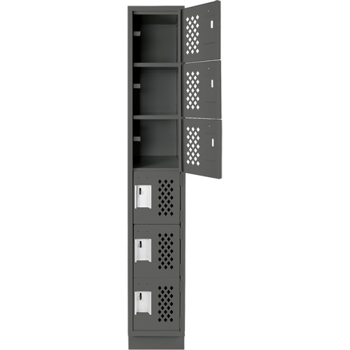 Petit casier perfor&eacute; Clean-Line, 6 niveaux, 15" x 72" x 12", Acier MAS Chibougamau